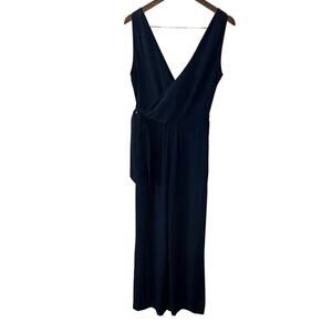 Splendid Cellajane blog collab navy linen blend sleeveless jumpsuit size S